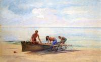 Women Drawing up a Canoe, Vaiala in Samoa, Otaota, Her Mother and a Neighbor