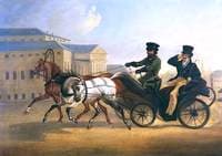 Major General Norcliffe of Dalton Hall Riding in a Russian Droshky