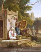 Puja Performed at a Temple of Shiva