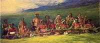 Chiefs in War Dress Seated After a Dance, Islands of Fiji