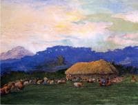 Evening Prayer in Devil Country, Fiji, Ngalawana, July 5, 1891