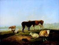 Cattle at a Stream, Evening
