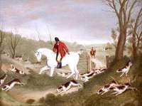 Hunting Scene: A Huntsman Encouraging Hounds through a Gate
