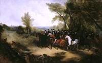 Queen Victoria, King Leopold of the Belgians, and Their Suites Riding Out in Windsor Great Park,1839