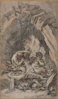 Fountain with Two Tritons Blowing Conch Shells