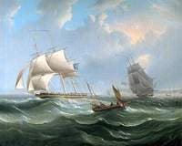 Stormy Sea Scene with Sailing Ships
