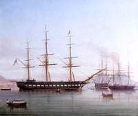 British Man-of-War 'Hong Kong' in the Bay of Naples, Italy