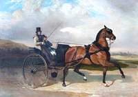 Baron Lionel de Rothschild, in a Gig Drawn by a Chestnut Stallion
