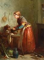 Woman Scouring Pots