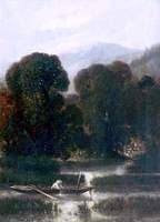 Landscape with a Boat and a Man Fishing