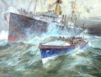 The Cromer Lifeboat alongside the Italian Steamer 'Monte Nevoso', October 1932