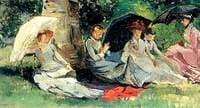 Girls in the Sunlight under Trees