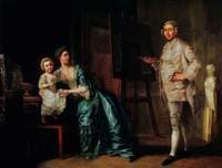 The Sculptor Joseph Wilton, with His Wife and Daughter