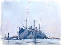Dazzled Steamer and Tug