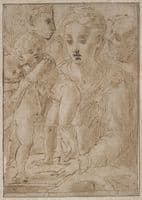 The Holy Family with Saint John and an Angel