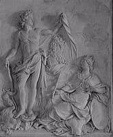 Le Dieu de la santé montre à la France le buste de Louis XIV