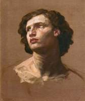 Head of a Man Looking Upwards