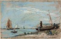 Beach with Fishing Boats