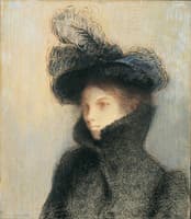 Marie Botkine in an astrakhan coat