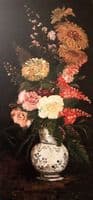 Vase with Asters, Salvia and Other Flowers
