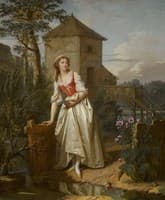 Young Woman in an English Garden