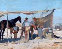 Shoeing under Difficulties, the Jordan Valley: Field Forge in the Jordan Valley, Shoeing 'Jimmy'