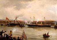 The Queen on Board 'The Enchantress' at Trafford Wharf Ship Canal, Manchester