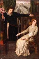 The Theodore Watts-Dunton Cabinet: Hamlet and Ophelia (after Dante Gabriel Rossetti)