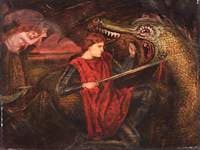 The Theodore Watts-Dunton Cabinet: Saint George and the Dragon (after Dante Gabriel Rossetti)