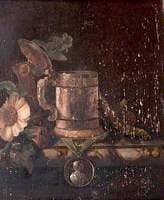Still Life of a Tankard, Flowers and a Medal