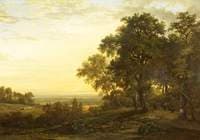 Landscape with Figures on a Road under Trees and a Distant View