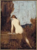 Naked Female Seated beside a Well
