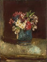 Flowers in a Blue Vase