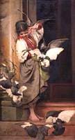 Girl with Pigeons