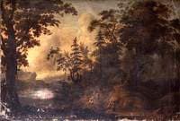 Wooded Rocky Landscape with Figures
