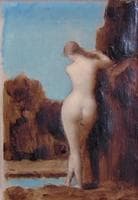 Naked Woman Looking into the Water