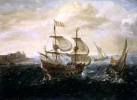 A Dutch Ship Running out of a Harbour