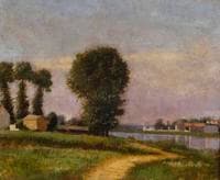 La berge du Petit-Gennevilliers et la Seine