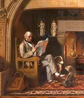Sir William George Armstrong, 1st Baron Armstrong of Cragside, in the Inglenook at Cragside