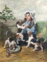 Young Hounds Playing