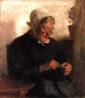 Old Woman Knitting