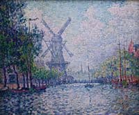 Mill on a Canal in Rotterdam