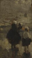 Woman and Girl on a Street in Scheveningen