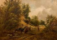 Man Driving Cattle and Sheep