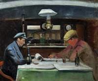 The 'Birkdale', Showing the Saloon with Captain and Mate