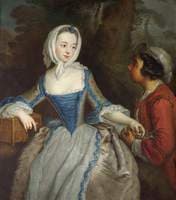 Girl with a Birdcage and a Suitor