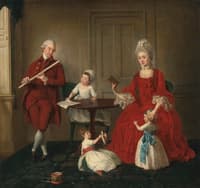 Mr. James Blew and His Family in an Interior