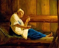 Girl Seated on the Hay