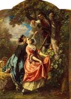 Rousseau and Mlle Galley Gathering Cherries