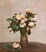 Roses in a Glass Vase
